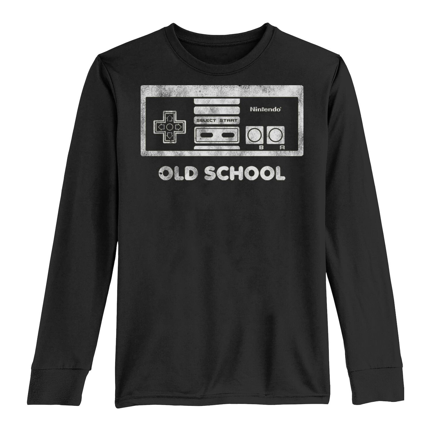 

Золотая футболка с длинными рукавами и графическим рисунком Old School для мальчиков 8–20 лет, контроллер Nintendo NES Licensed Character