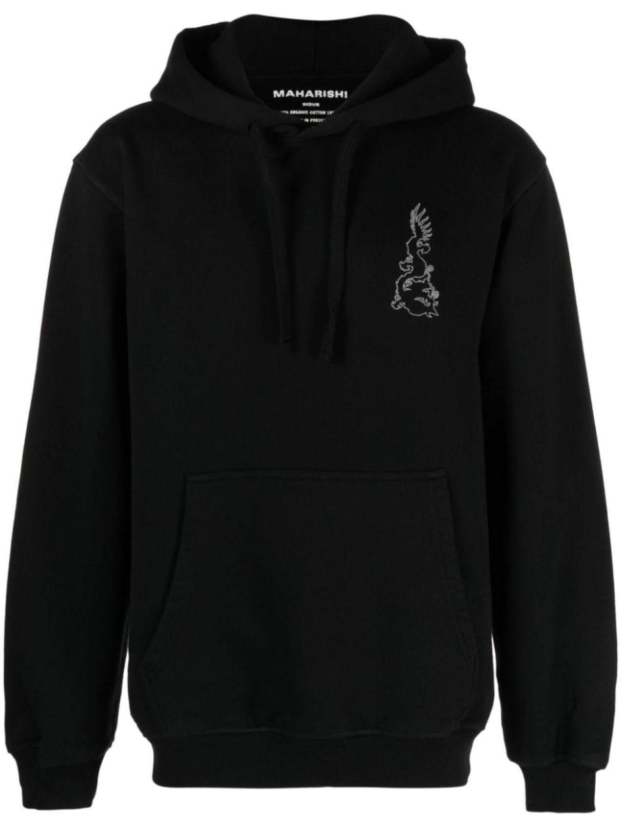 

Maharishi Reflective Dragon organic cotton hoodie, черный