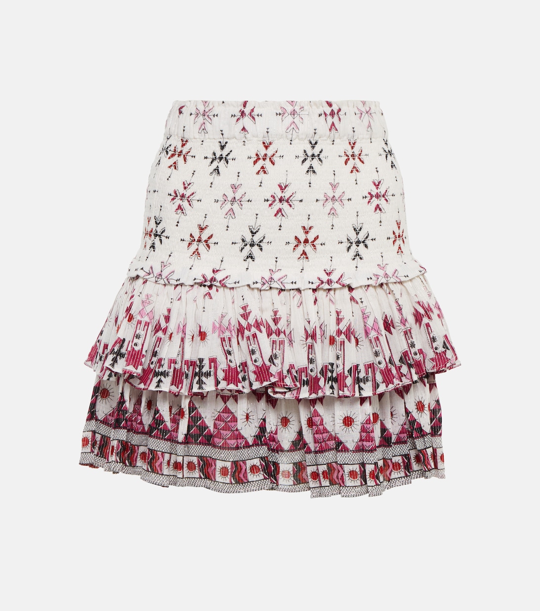 Мини-юбка Naomi из присборенного хлопка с принтом MARANT ETOILE, белый мини юбка с цветочным принтом marant etoile черный