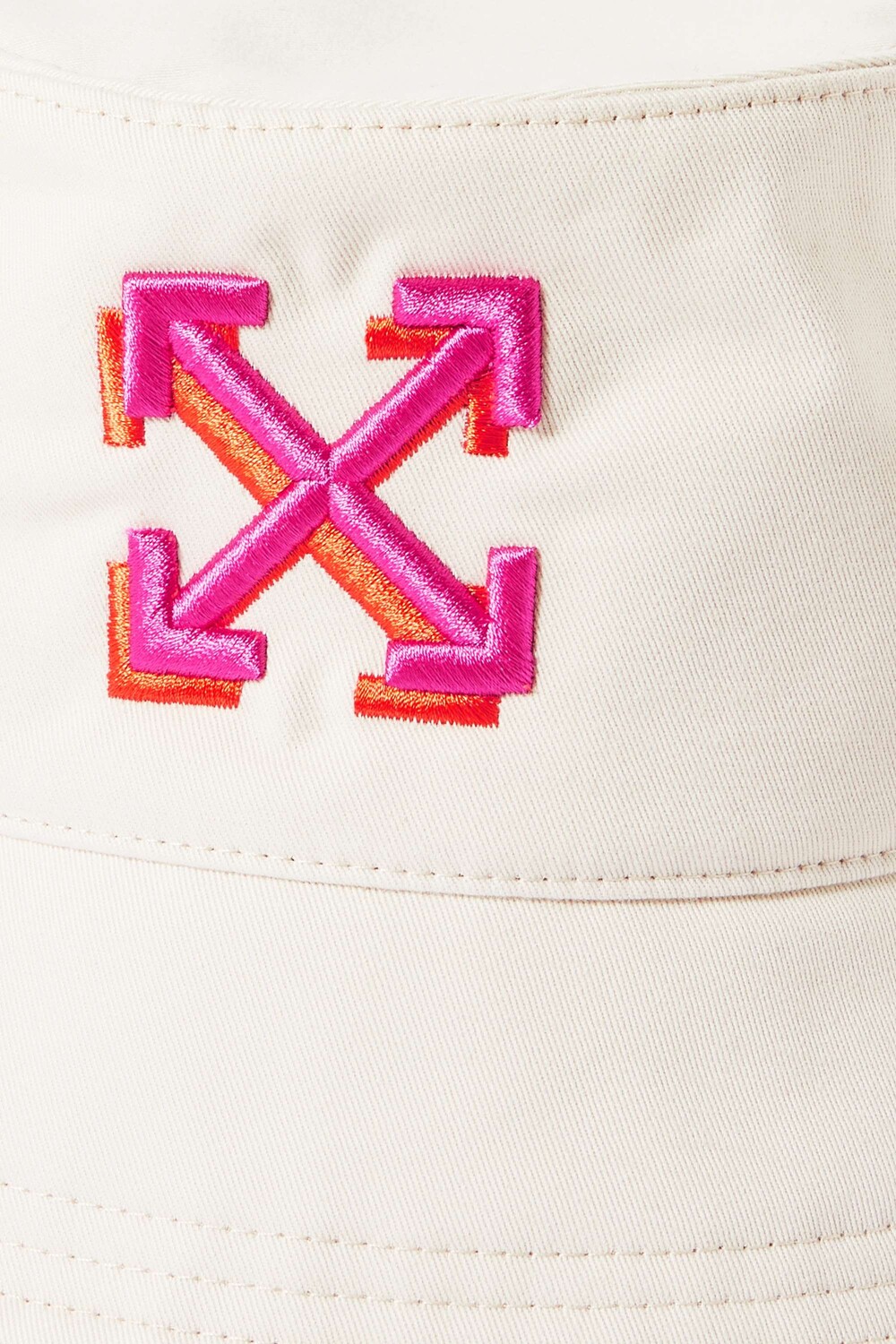 

OFF-WHITE Панама из хлопкового твила с вышивкой, белый