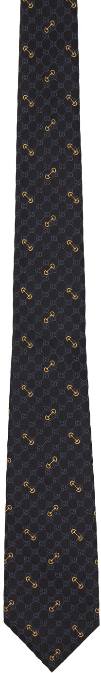 

Черный жаккардовый галстук с узором GG Gucci