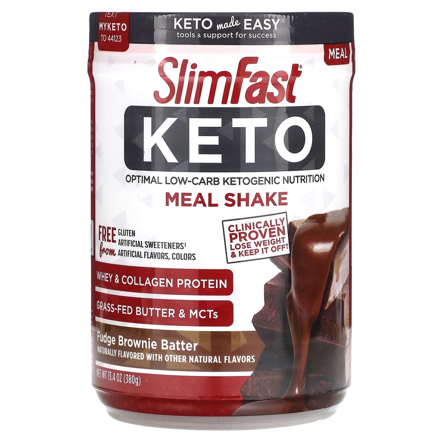 

Keto Meal Shake, тесто для брауни с помадкой, 380 г (13,4 унции), SlimFast