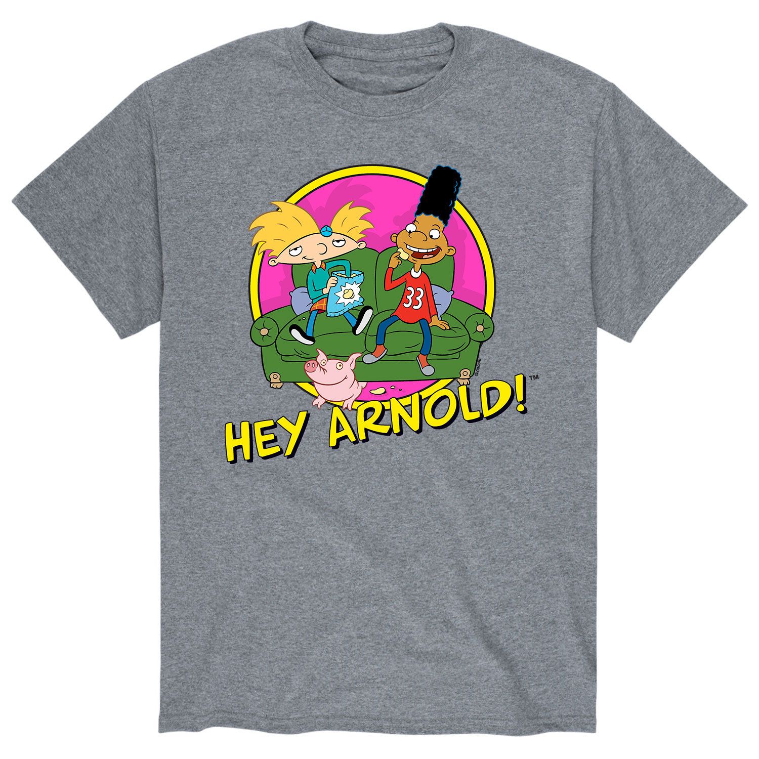 Мужской «Эй, Арнольд!» Круглая футболка для дивана Licensed Character