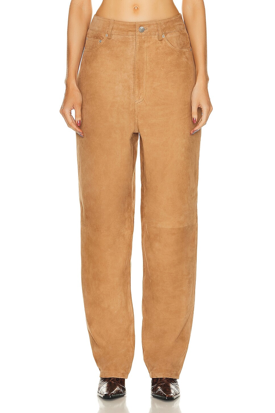 

Брюки Remain Suede Straights, цвет Tobacco Brown