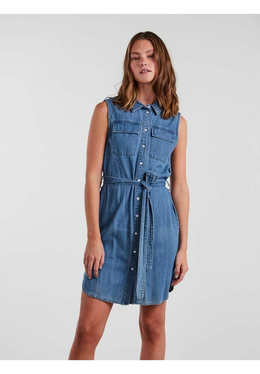 Платье Vaquero Pieces PCOSALINA, цвет medium blue denim