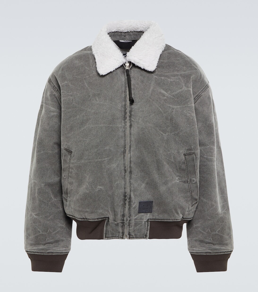 

Бомбер с отделкой из искусственного меха Acne Studios, серый
