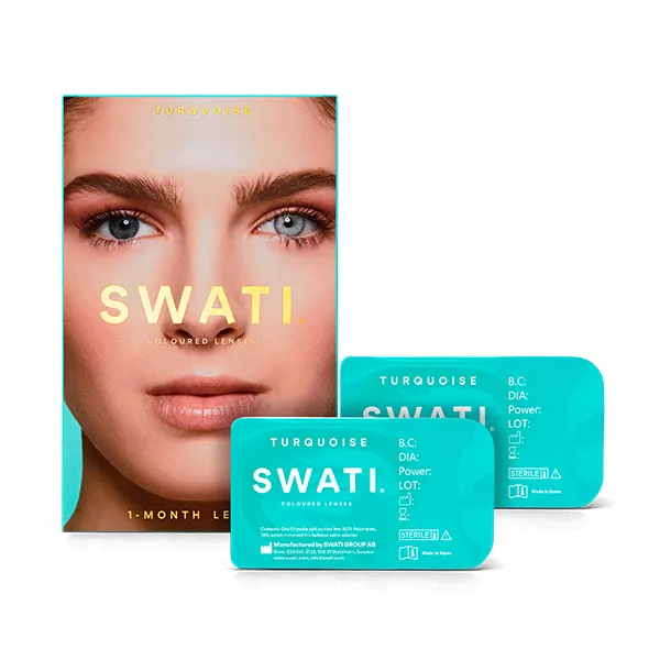 

Цветные контактные линзы 1 месяц 1-Month Coloured Lenses Swati, цвет turquoise