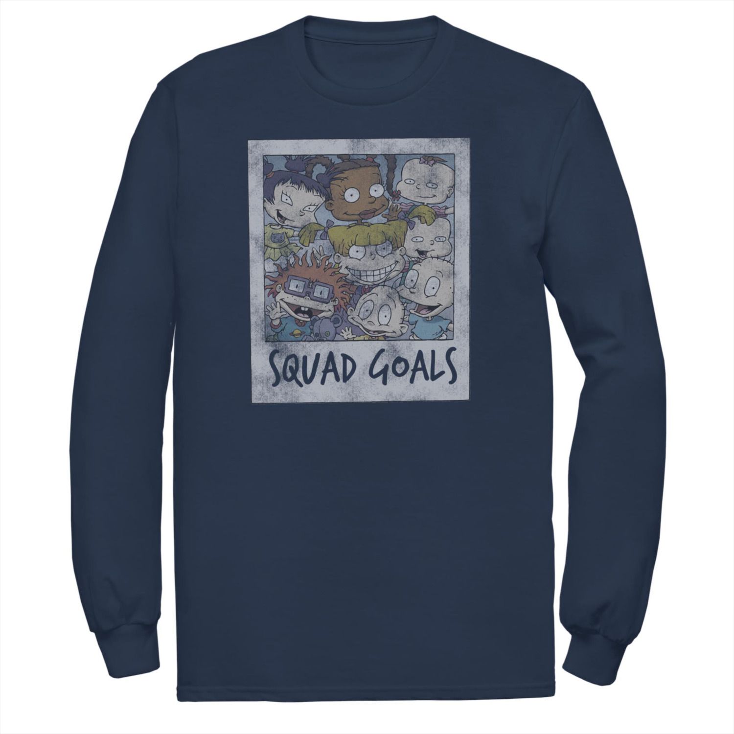 Мужская футболка Rugrats Squad Goals с длинными рукавами и фотографией Licensed Character