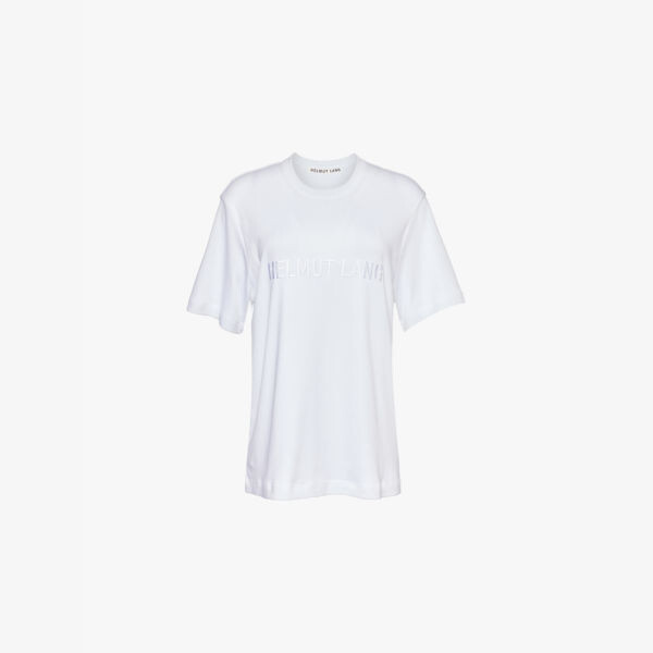 

Футболка из хлопкового джерси с вышитым логотипом Helmut Lang, белый