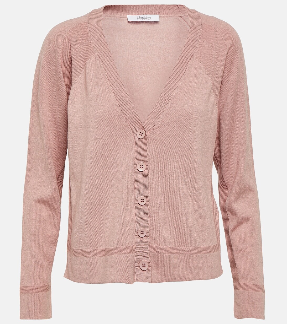 

Кардиган Leisure из шелка и хлопка MAX MARA, розовый