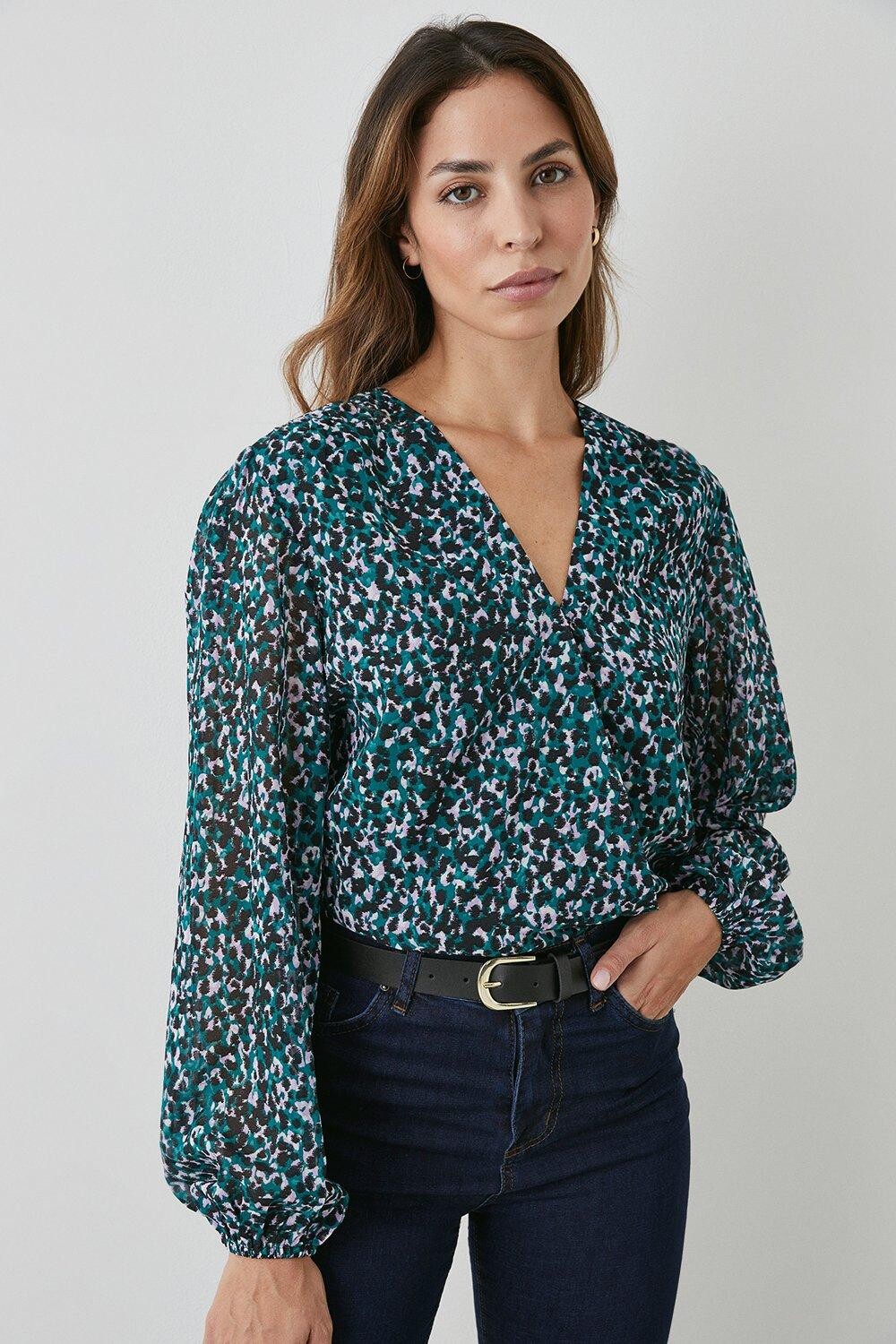 

Топ Green Spot с запахом Debenhams, зеленый