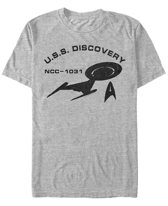Мужская футболка с коротким рукавом и логотипом Star Trek Discovery USS Discovery Fifth Sun, серый