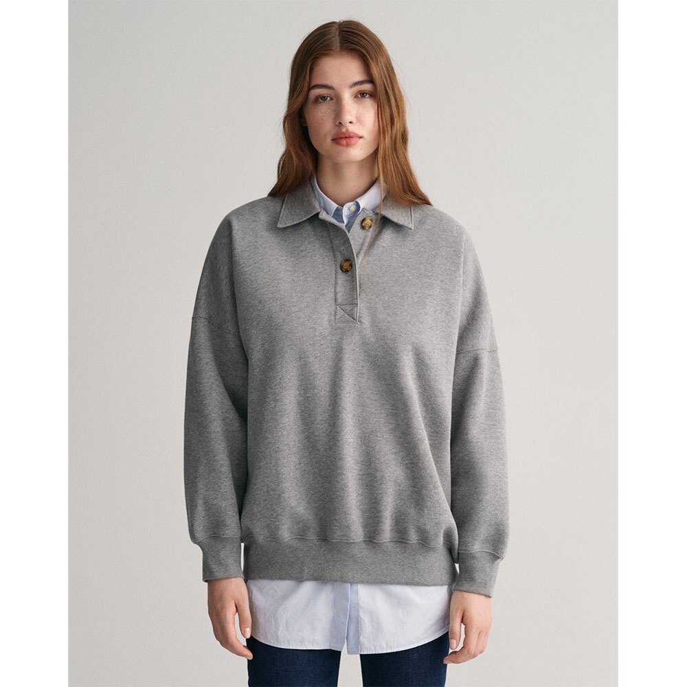 

Толстовка Gant Oversized Rugger, серый