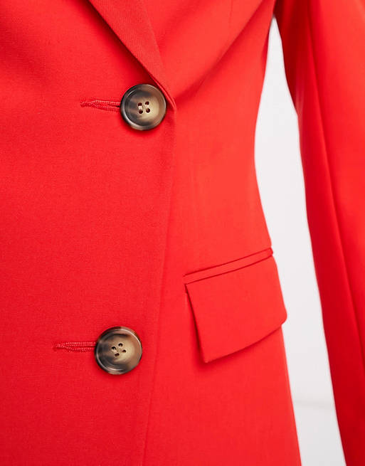 Красный удлиненный приталенный пиджак Miss Selfridge Petite