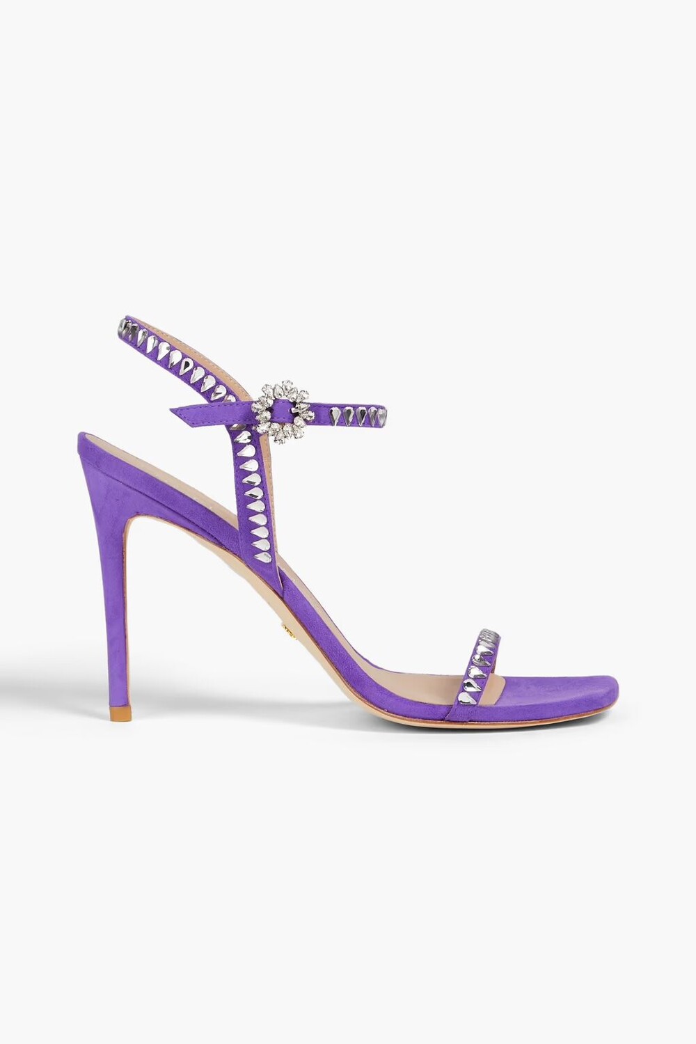

Декорированные замшевые босоножки Gem Cut 100 Stuart Weitzman, фиолетовый