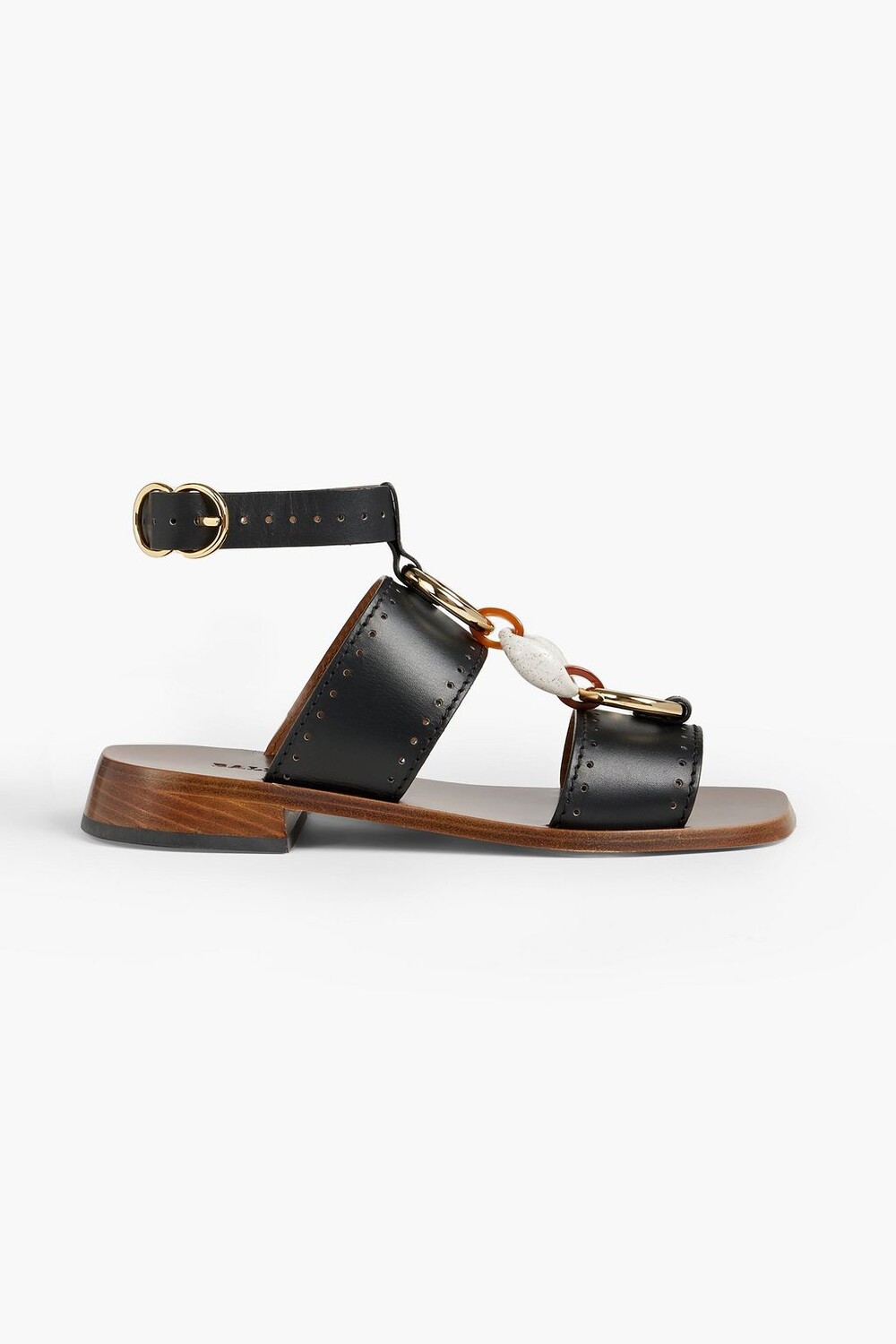 

Босоножки Otta из перфорированной кожи с кольцами BALLY, черный