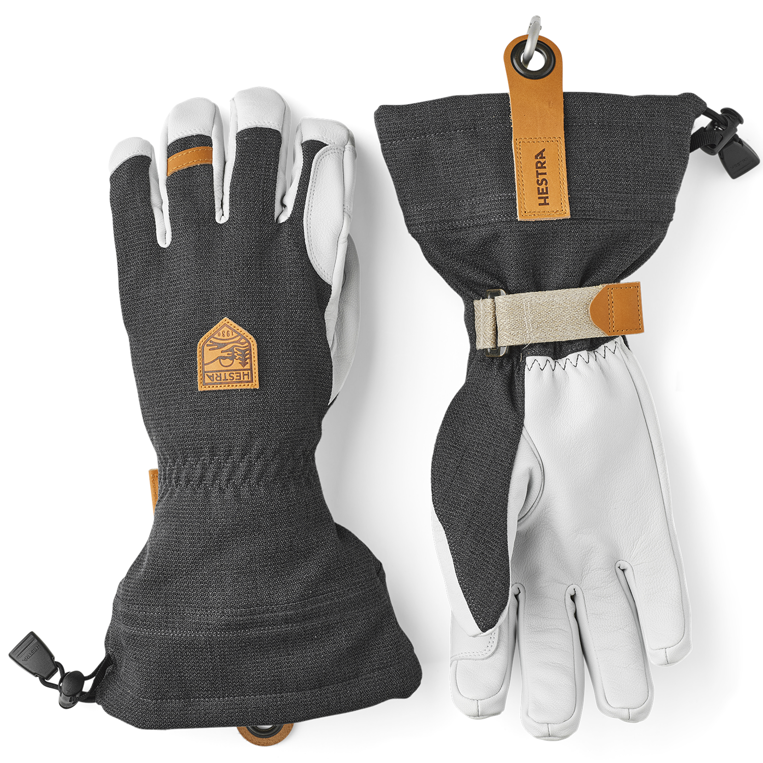 Лыжные перчатки Hestra Army Leather Patrol Gauntlet, угольный