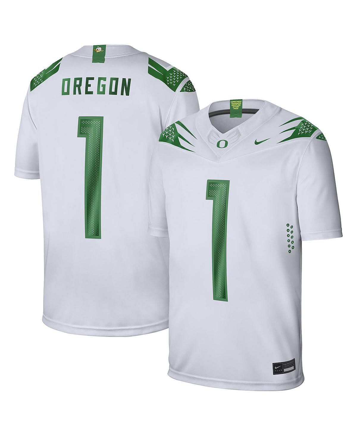 

Мужское игровое джерси №1 белого цвета Oregon Ducks Nike