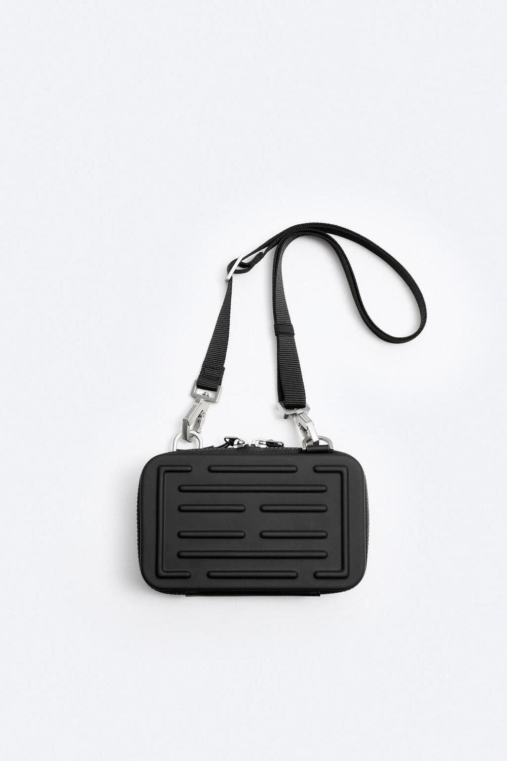 Сумка rigid minaudière crossbody ZARA, черный