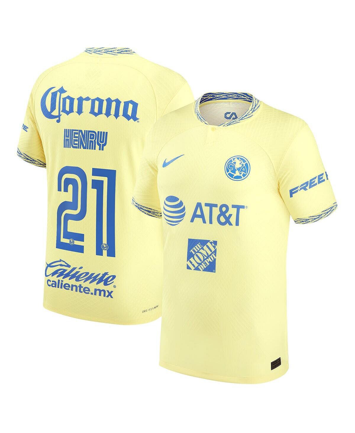 

Мужская аутентичная домашняя футболка Генри Мартина Yellow Club America 2022/23 Nike