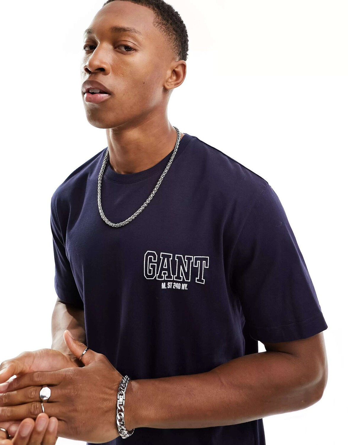 

Темно-синяя футболка с логотипом GANT Arch Collegiate, Синий