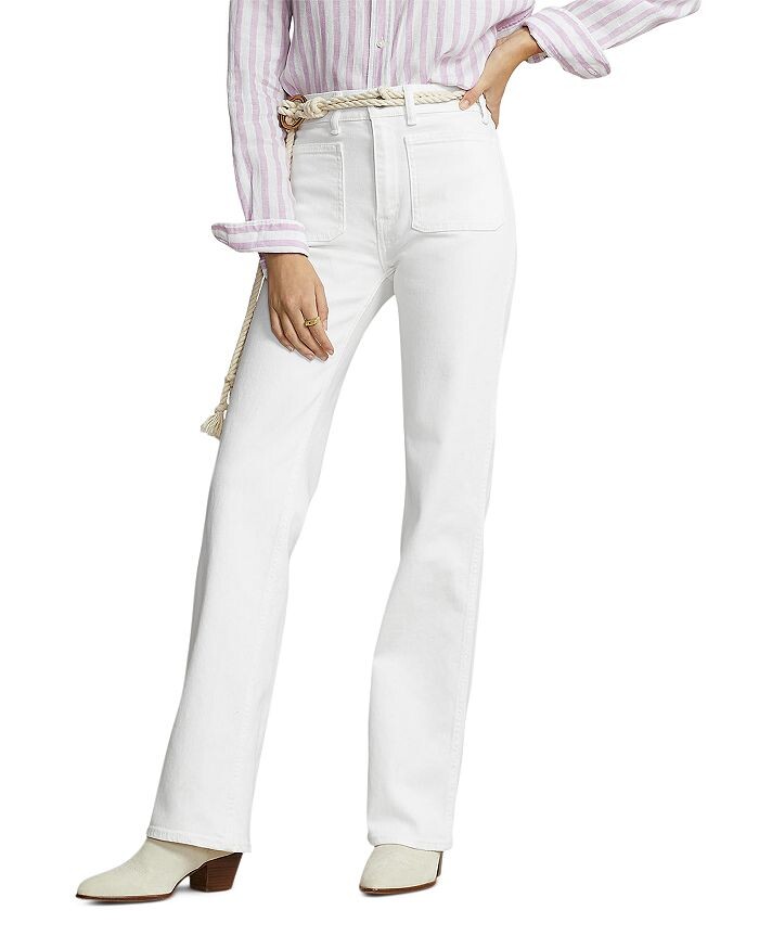 

Белые джинсы Bootcut со средней посадкой из хлопковой смеси Ralph Lauren