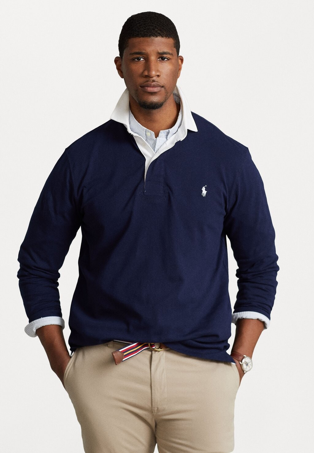 

Поло РЕГБИ С ДЛИННЫМ РУКАВОМ Polo Ralph Lauren Big & Tall, круизный темно-синий