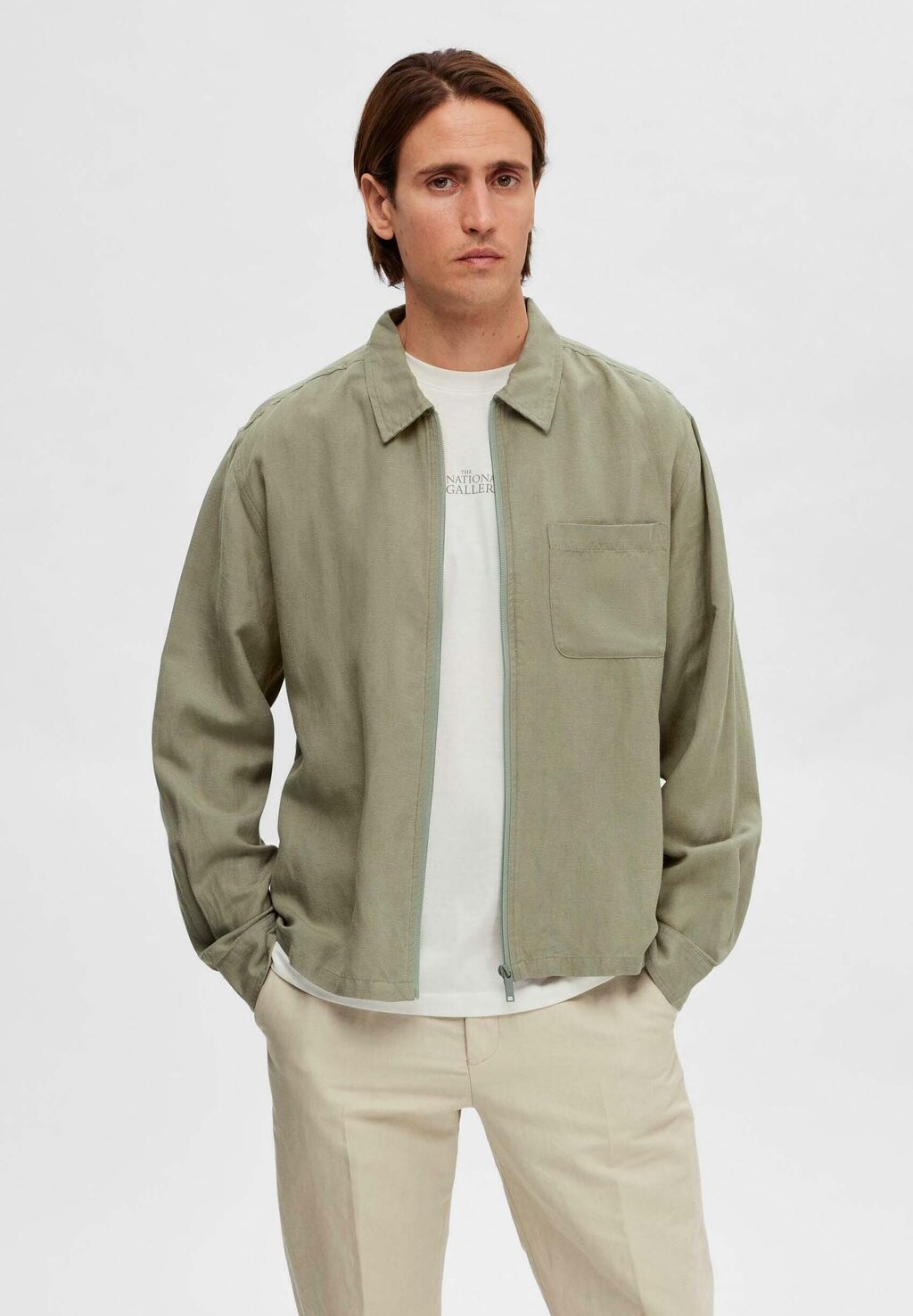 

Куртка Selected Homme SLHLOOSE-AARON LS W, цвет vetiver