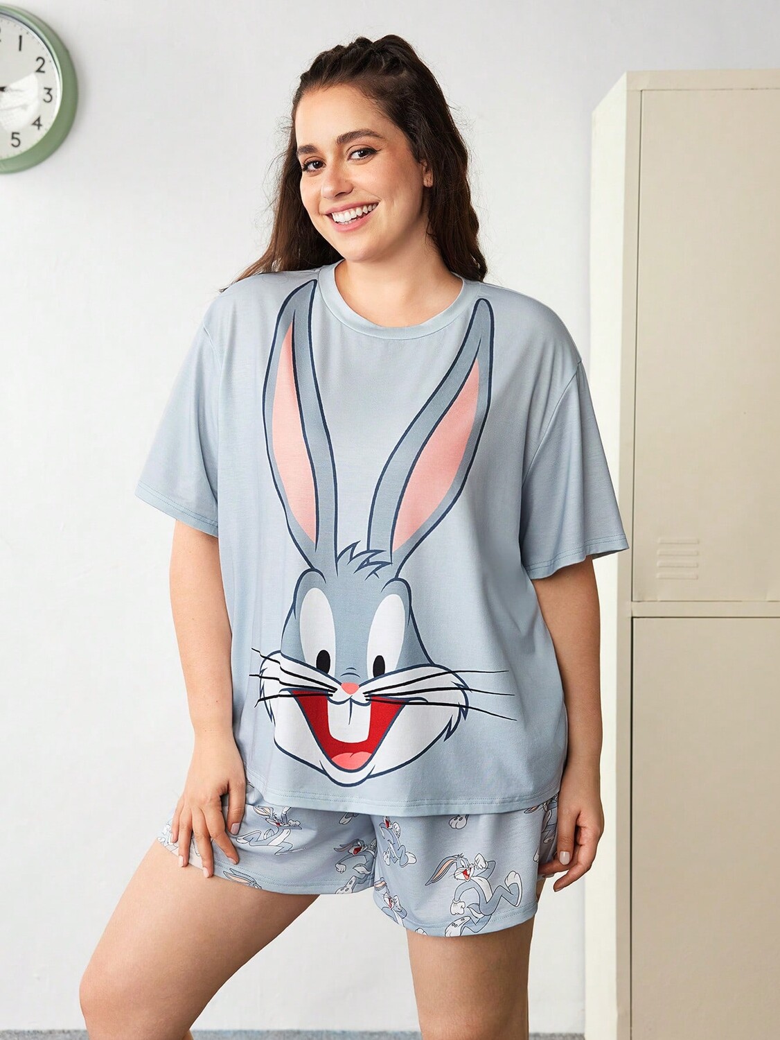 

Женский пижамный комплект LOONEY TUNES Looney Tunes X Shein, светло-серый
