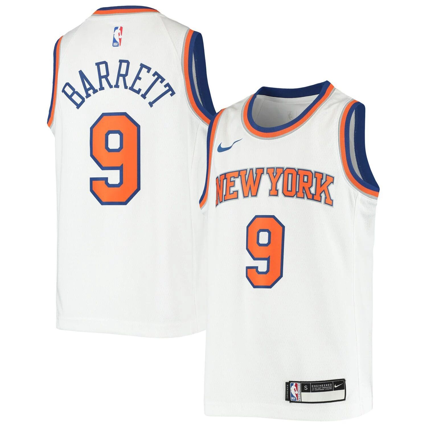 

Молодежная футболка Nike RJ Barrett White New York Knicks 2019/20 Swingman — Association Edition Nike