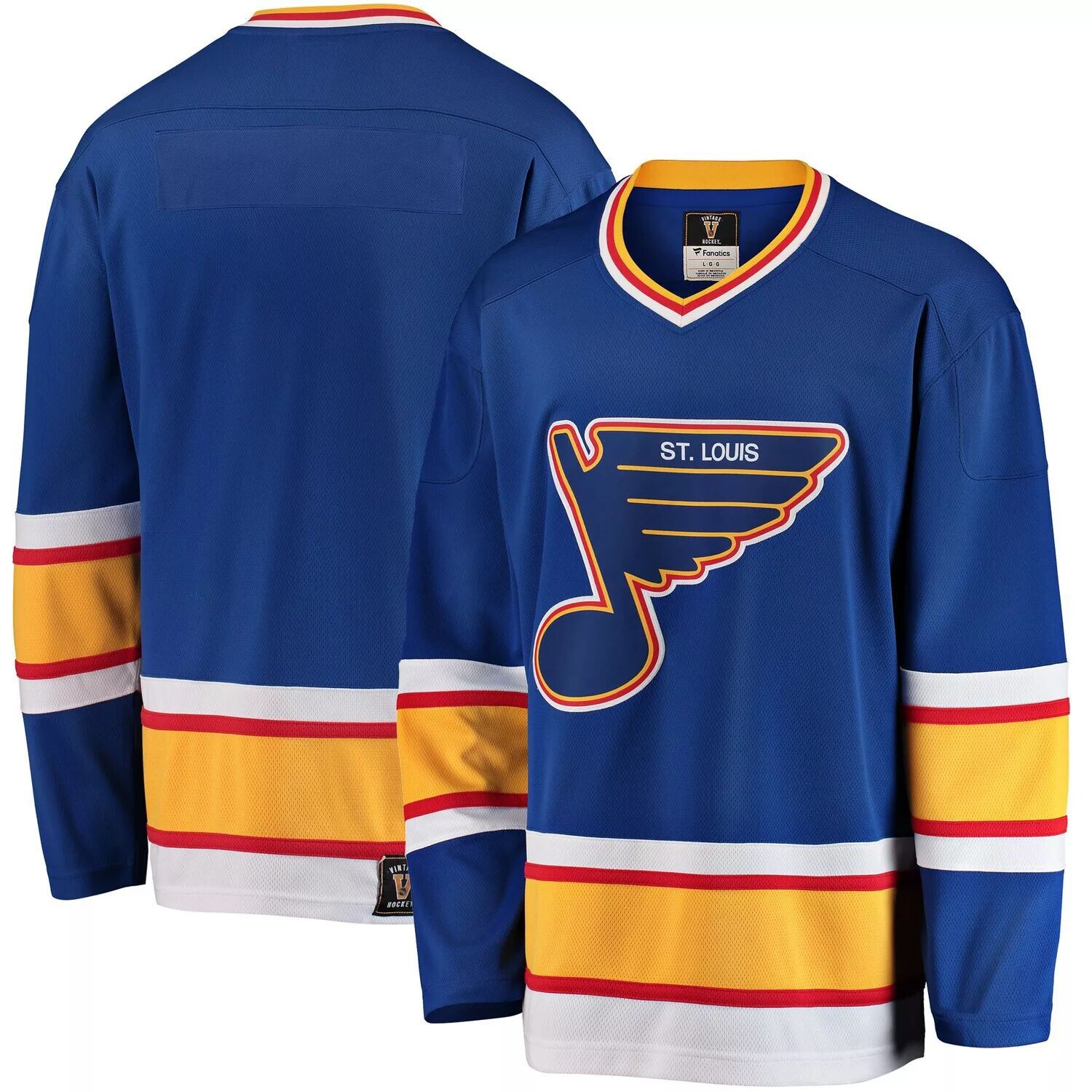 

Мужское синее фирменное джерси St. Louis Blues Premier Breakaway Heritage Blank Fanatics, Синий