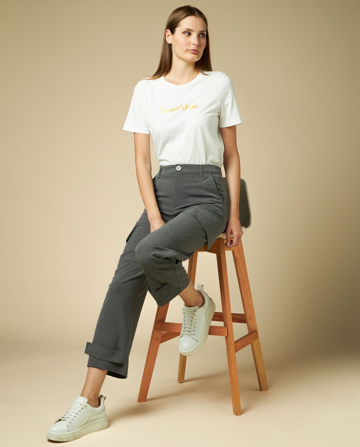 

Женские брюки с боковыми карманами NICE&CHIC, темно-серый