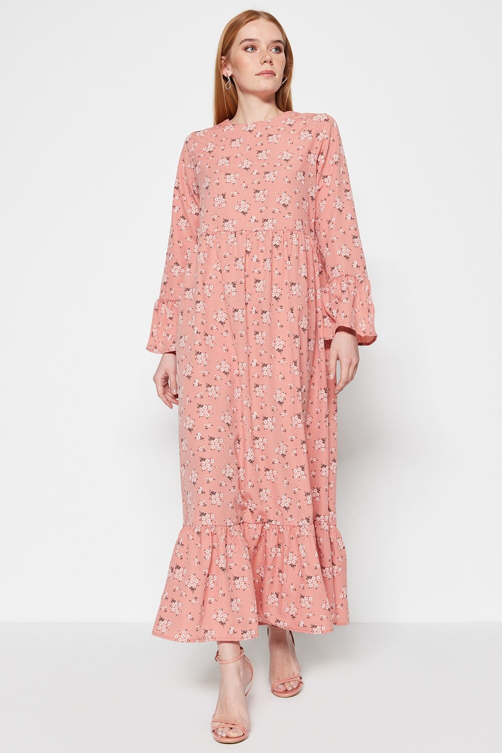 

Платье - Оранжевый - А-силуэт Trendyol Modest, оранжевый