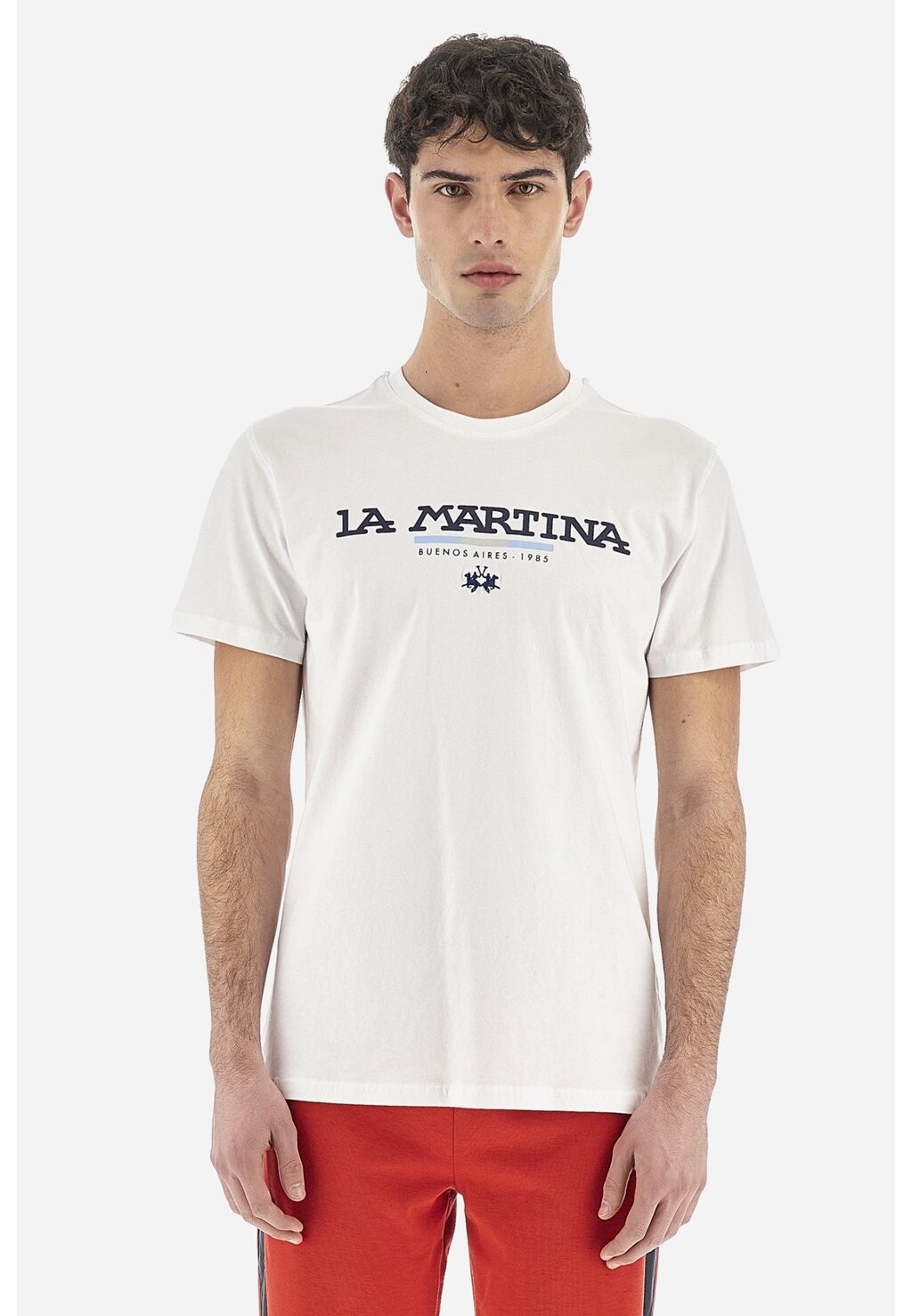 

Футболка с принтом Short-Sleeved La Martina, цвет optic white