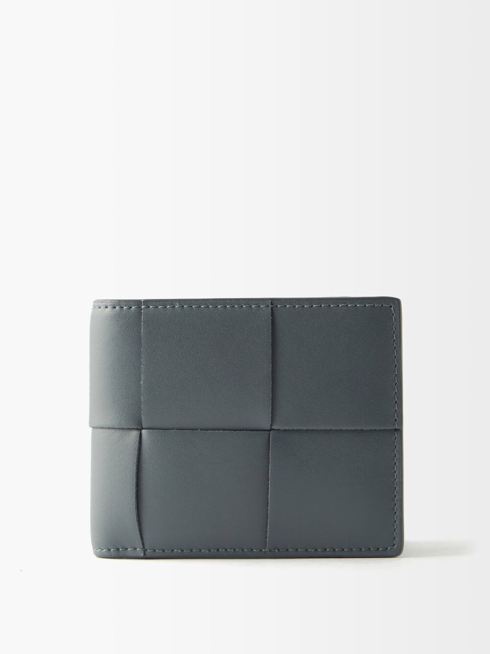 

Складной кошелек из кожи intrecciato Bottega Veneta, серый