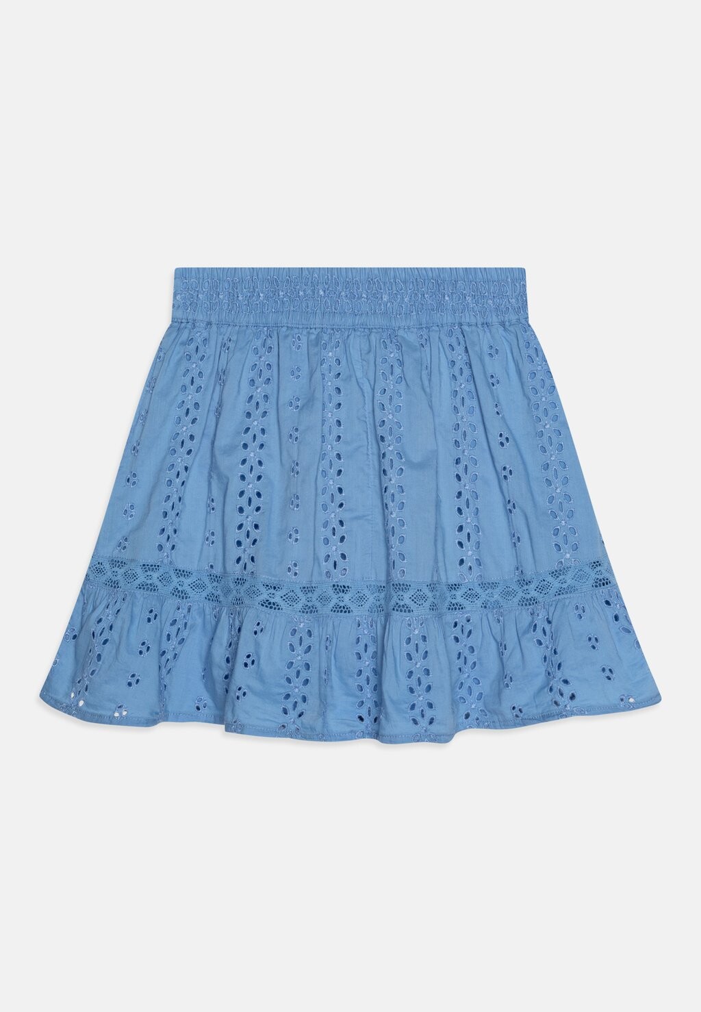 

Мини-юбка Lace Eyelet Skirt Abercrombie & Fitch, синяя однотонная