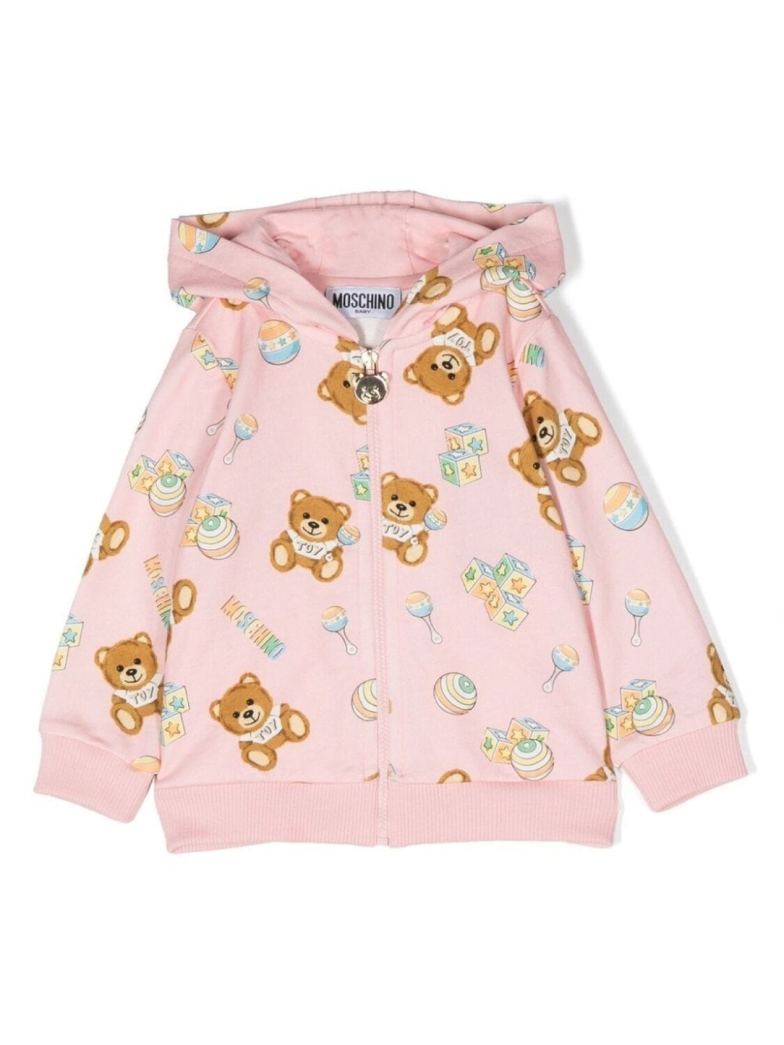 

Moschino Kids худи Teddy Bear на молнии, розовый
