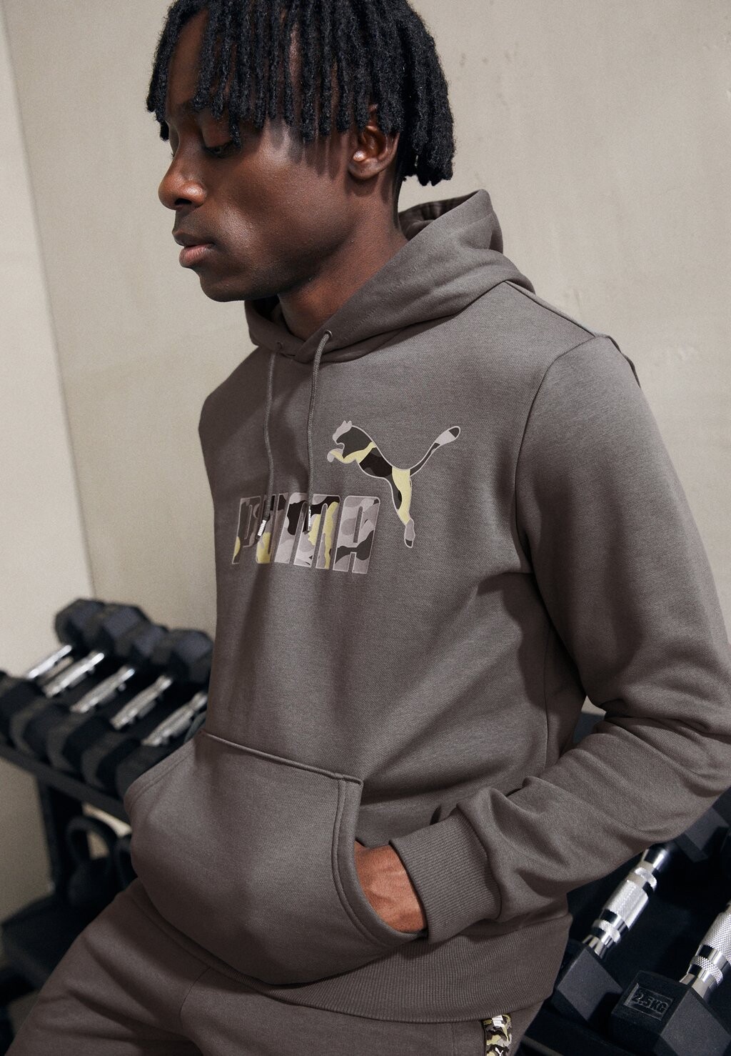 

Толстовка Camo Graphic Hoodie Puma, цвет mineral gray