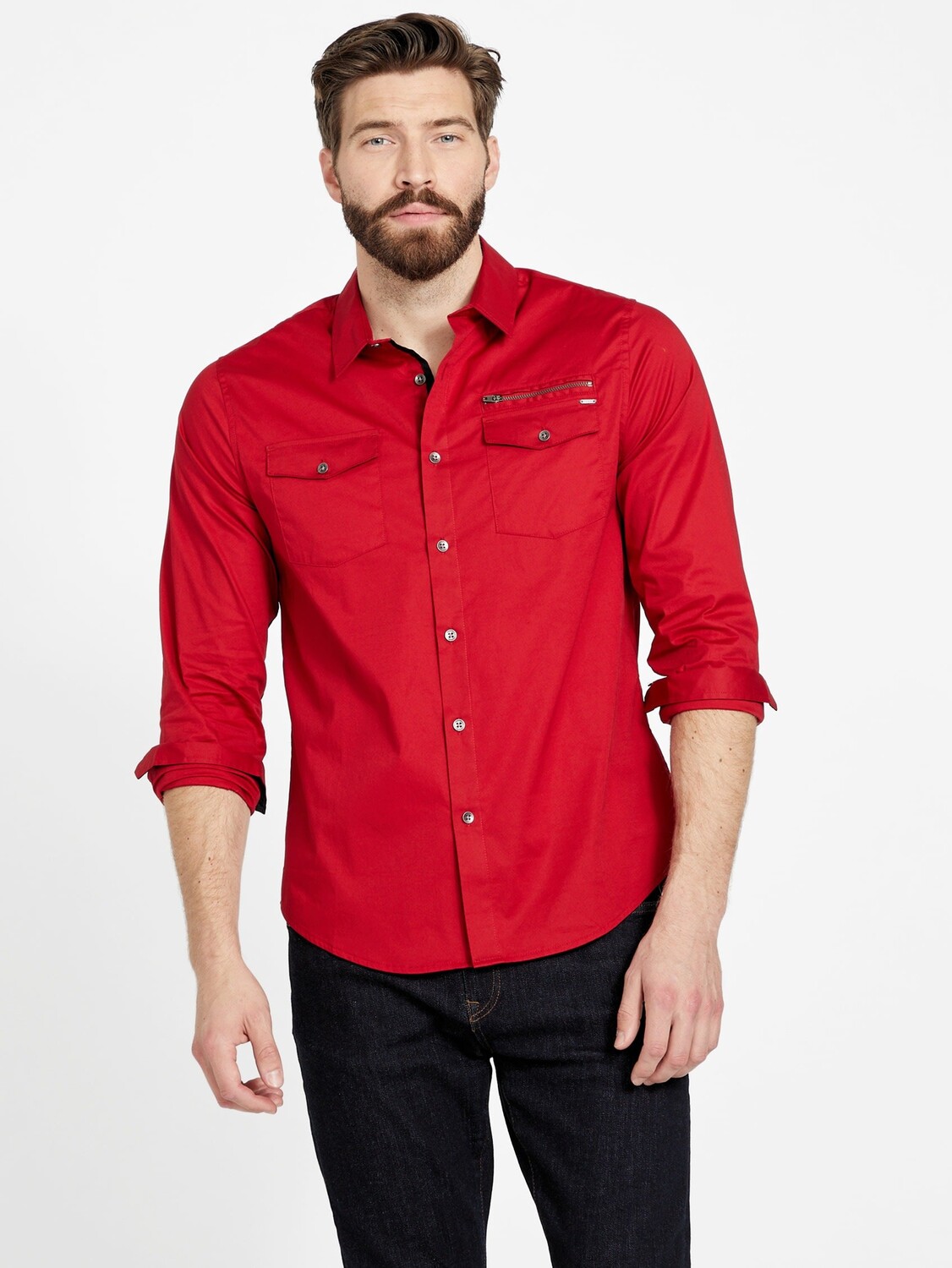 

Рубашка Linwood из поплина Guess Factory, цвет Varsity Red