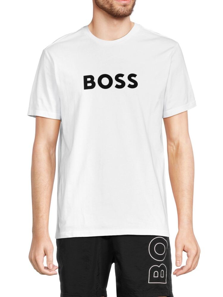 

Футболка с круглым вырезом и логотипом Boss, белый