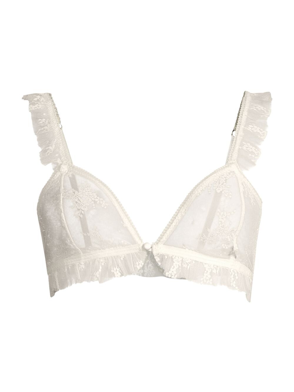 

Кружевной бюстгальтер с треугольными чашечками Feeling Frilly Free People, слоновая кость