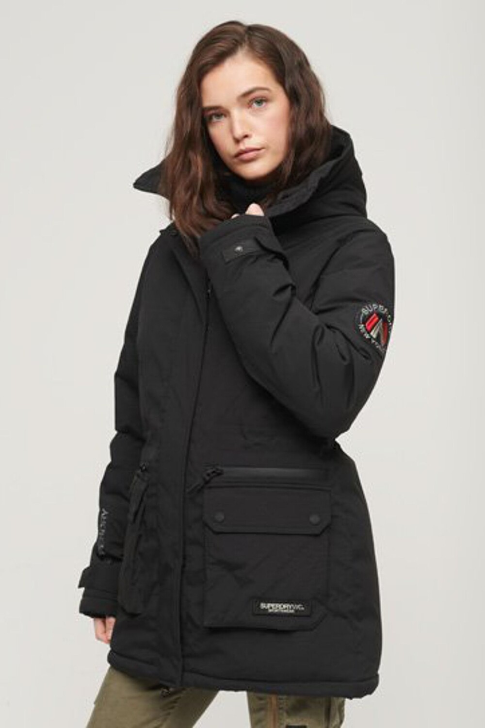 

Стеганая городская парка Superdry, черный