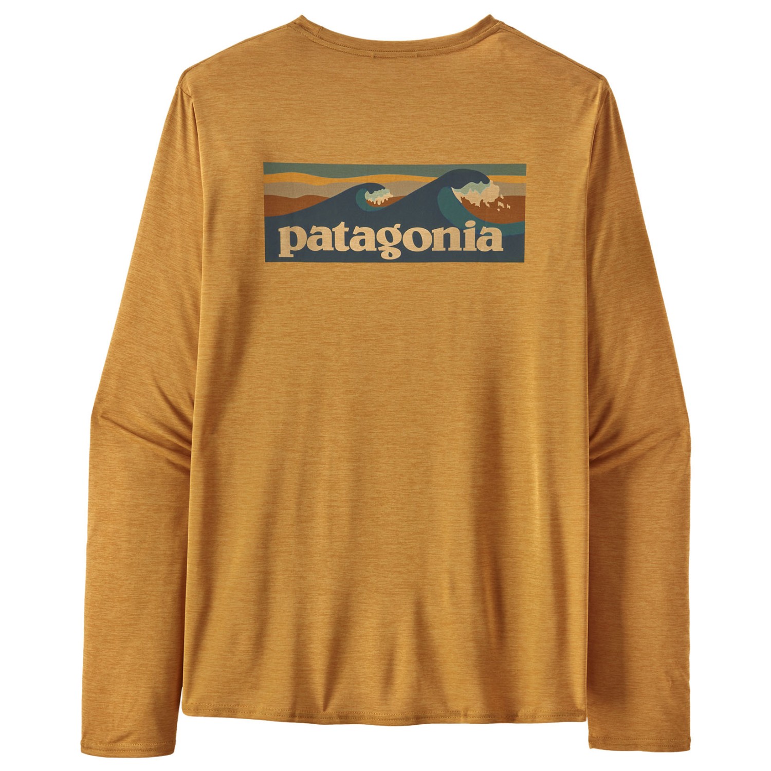 цена Функциональная рубашка Patagonia L/S Cap Cool Daily Graphic Shirt Waters, цвет Boardshort Logo/Pufferfish Gold X Dye