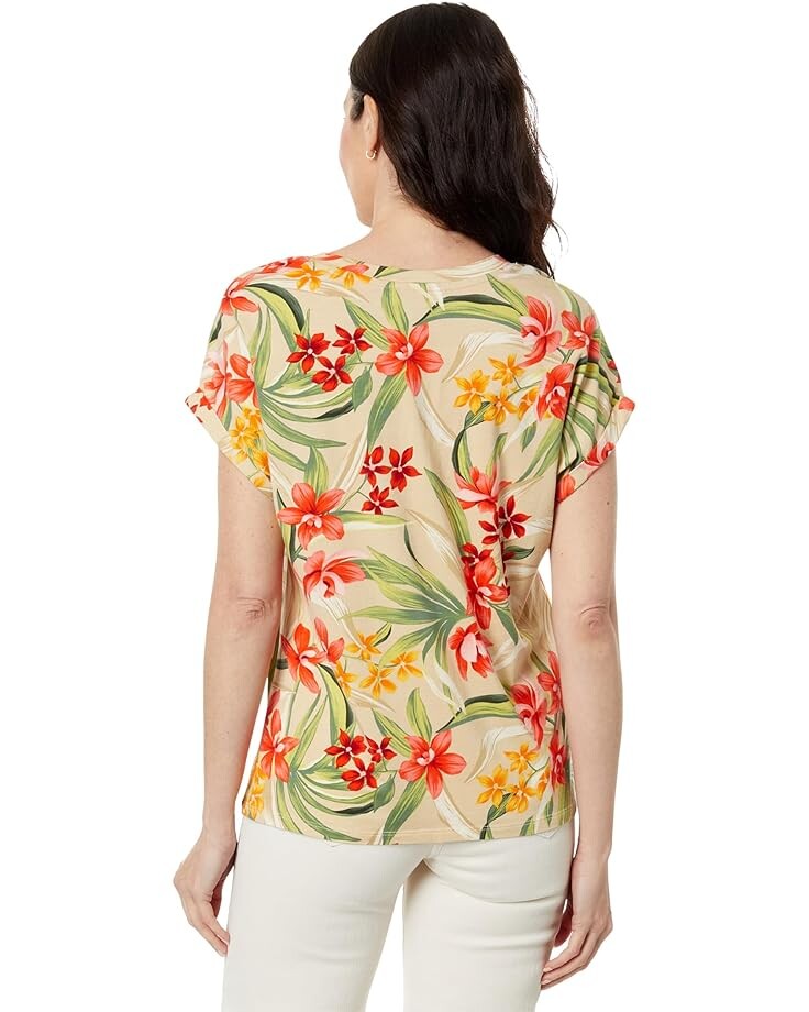 

Футболка Tommy Bahama Kauai Calli Cove Short Sleeve V-Neck Tee, цвет Travertine