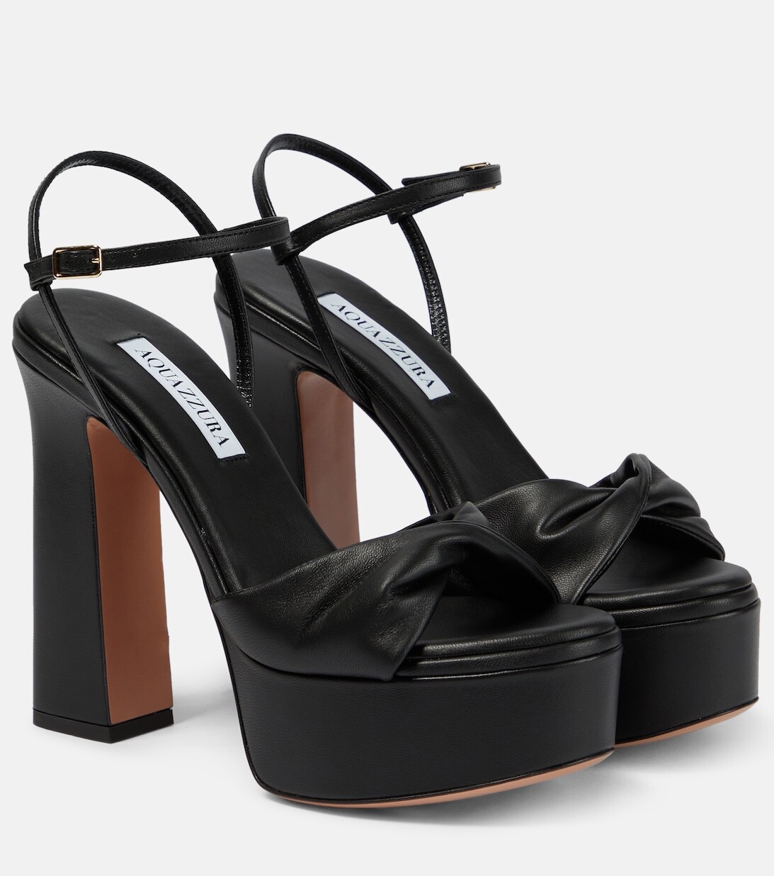 

Кожаные босоножки на платформе Twist Plateau 120 Aquazzura, черный