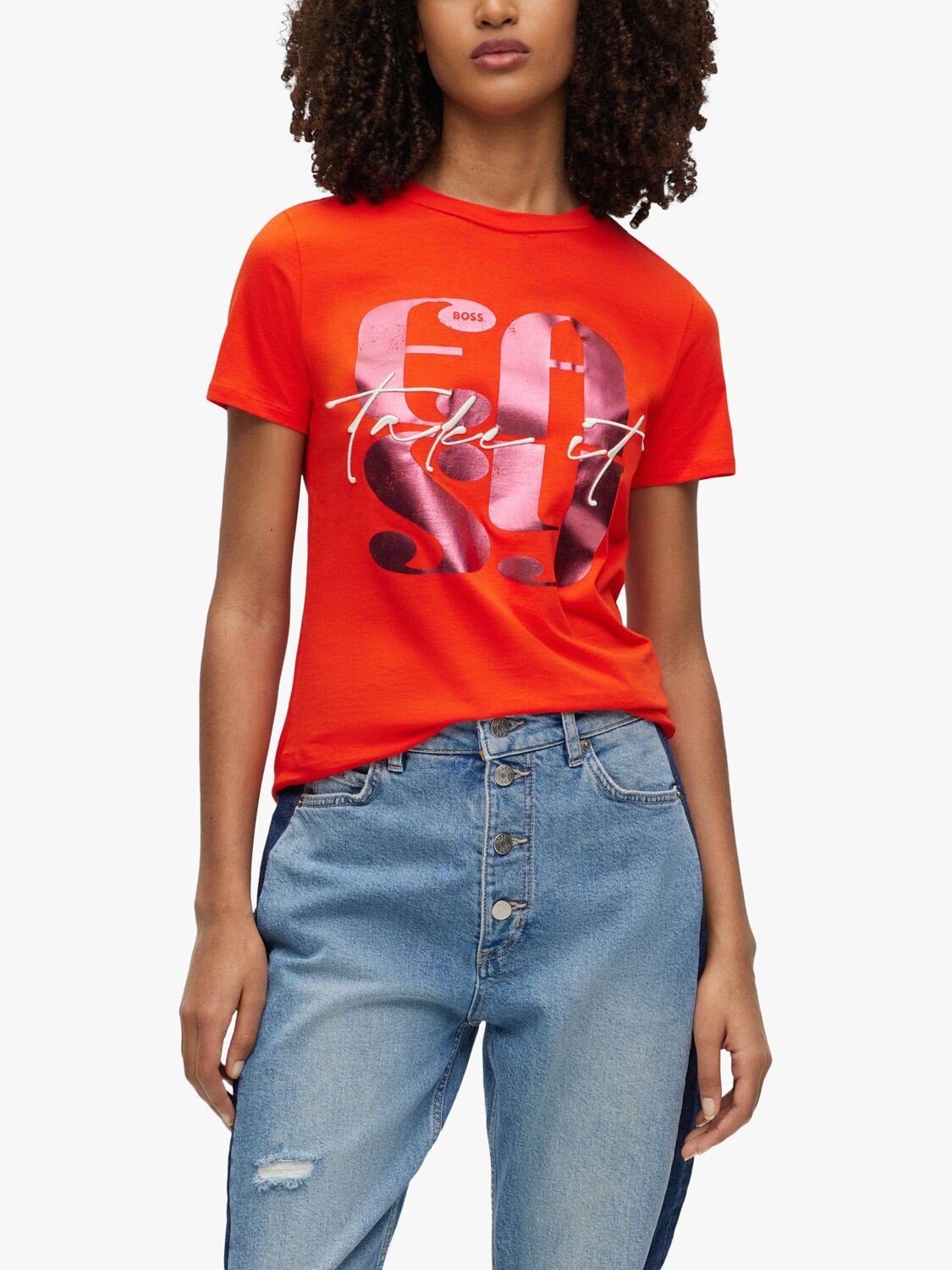 

Футболка HUGO BOSS Seasonal Artwork из органического хлопка, ярко-оранжевая, Оранжевый