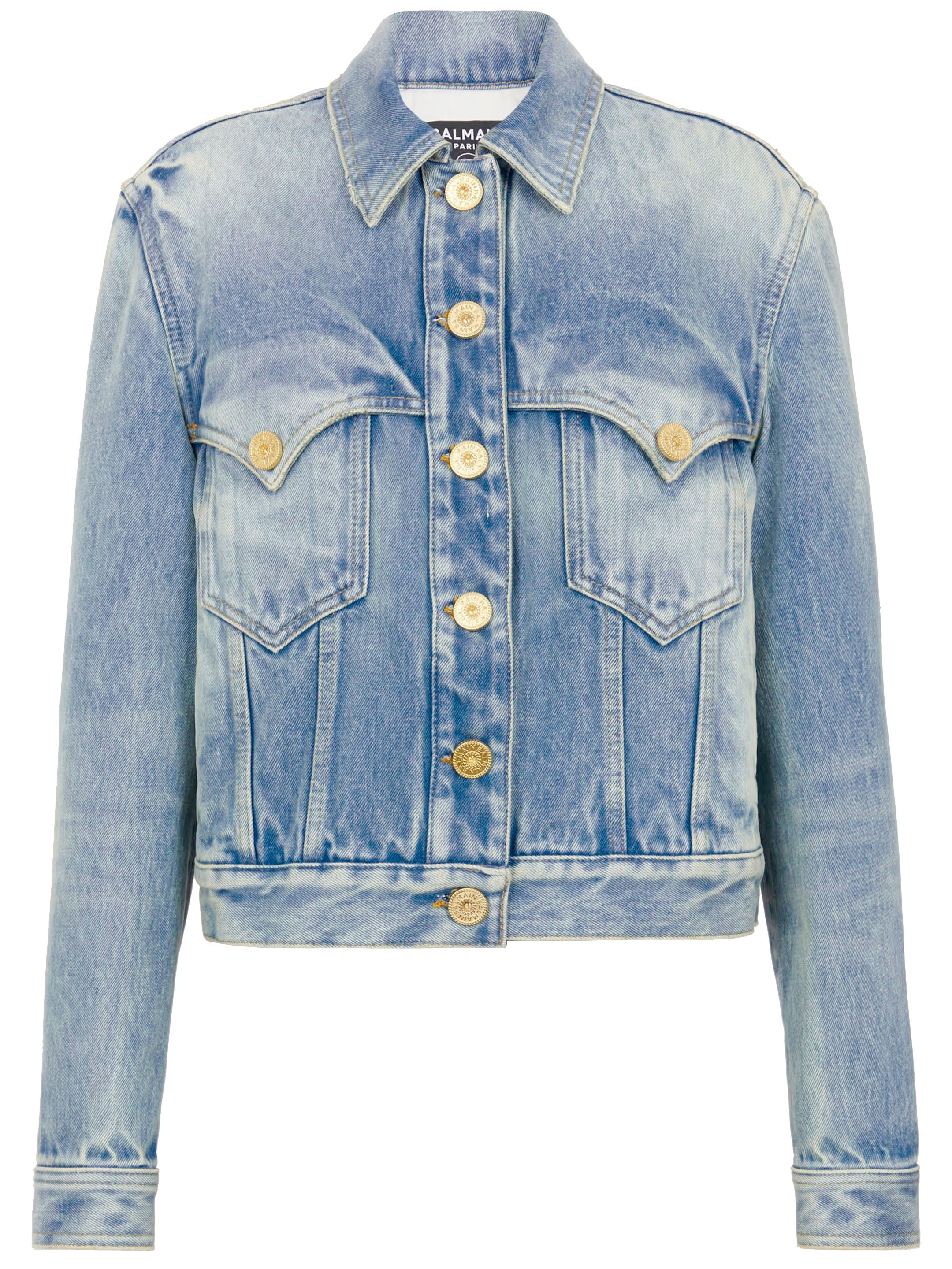 Куртка Balmain Vintage denim, синий синяя джинсовая мини юбка в стиле вестерн balmain