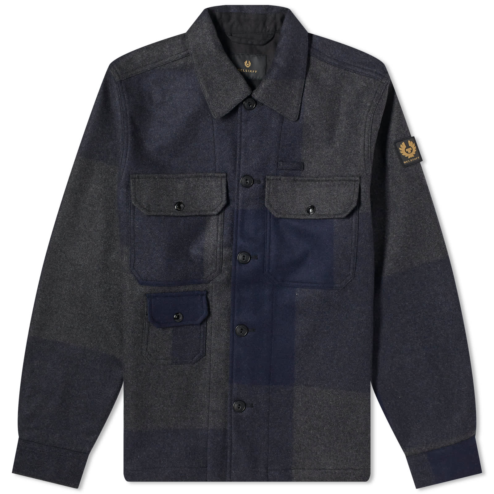 Рубашка Belstaff Forge Overshirt, цвет Navy & Charcoal