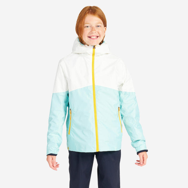 Парусная куртка-дождевик детская непромокаемая - Sailing 100 белый/светло-зеленый TRIBORD, цвет weiss