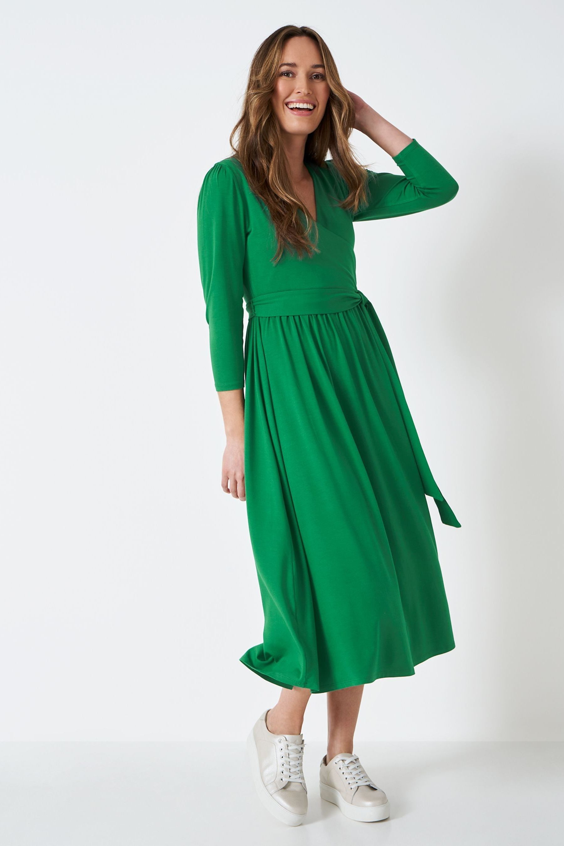 Темно-зеленое платье Crew Clothing Company, зеленый